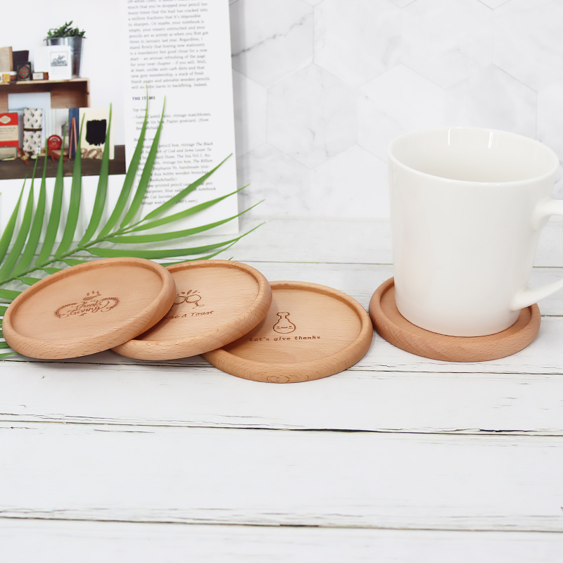 创意桌面榉木咖啡茶杯垫