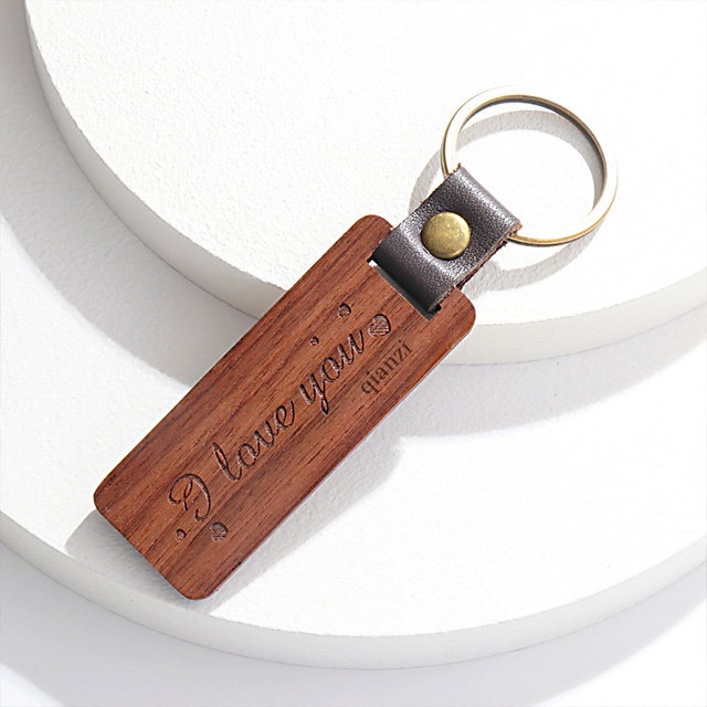 定制皮革木质钥匙扣挂件